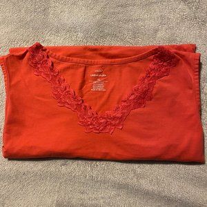 Coral Lace V-Neck Tank Top